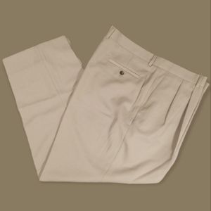 Pronto Uomo Men's Pants Size 44 Front PleatedTan Dress Pants